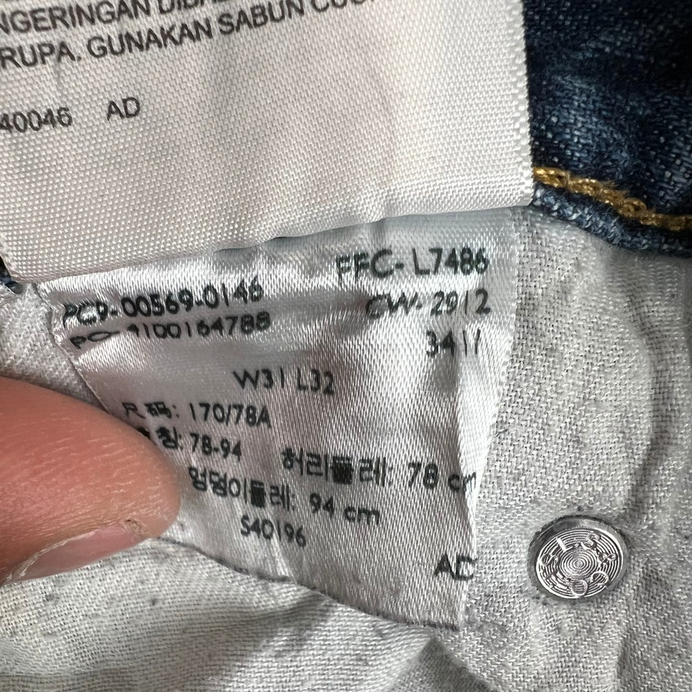 Levis 505 Regular‎ Fit Jeans Mens 31x32 Dark Wash Denim Pants Classic - Picture 5 of 14